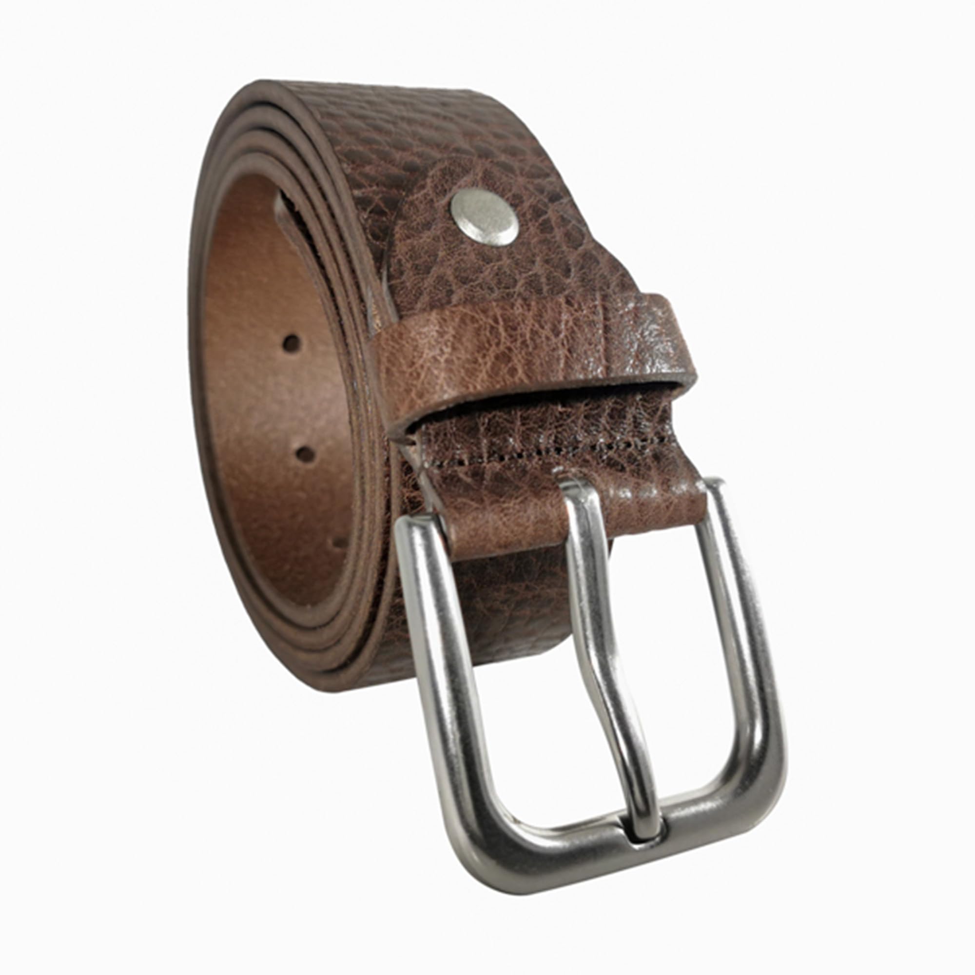 Men's Brown Leather Dress Belt - Style 1007