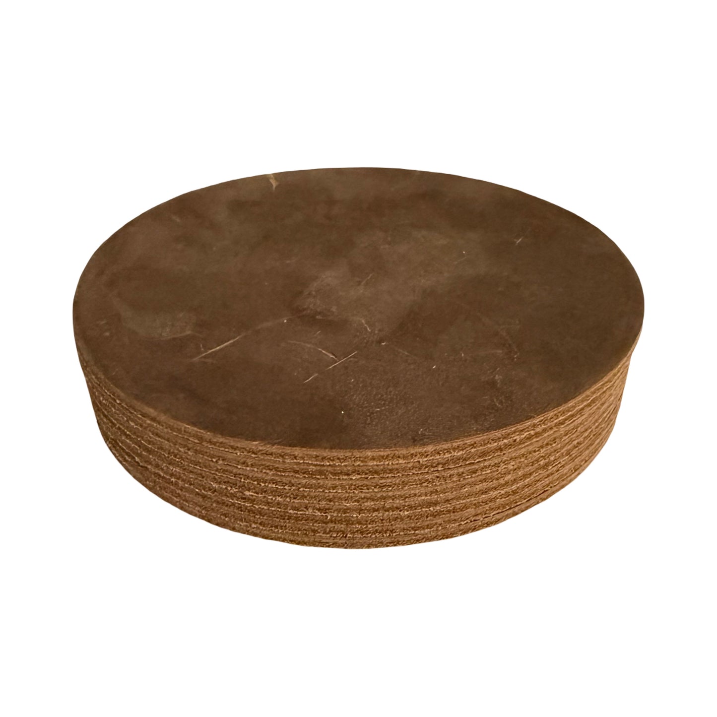 5 Inch Full-Grain Leather Coasters Set of 8 – Genuine Leather Table & Drink Coasters