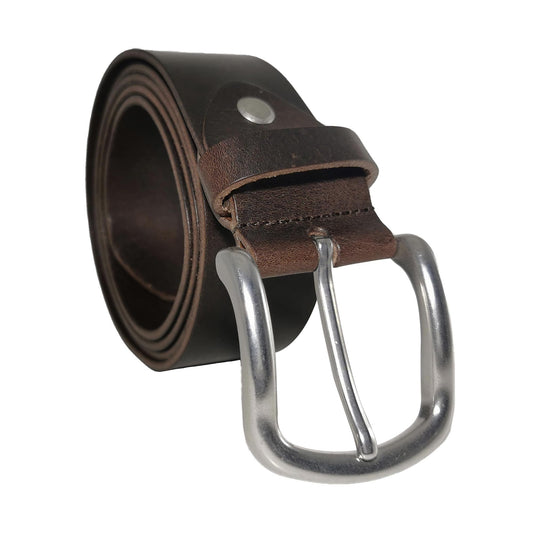 Men's Brown Genuine Leather Dress Belt - Style 1010 - Made in Turkey - FERLA USA