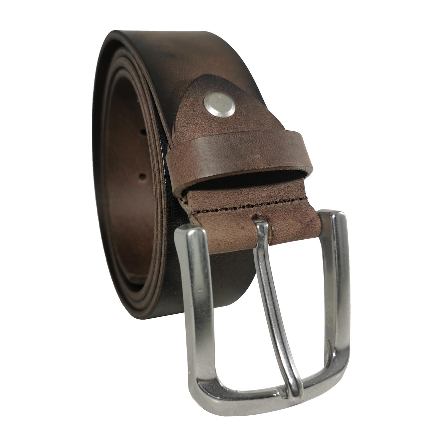 Men's Brown Genuine Leather Dress Belt - Style 1002 - Made in Turkey - FERLA USA