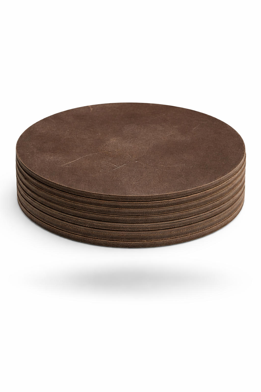 5 Inch Full-Grain Leather Coasters Set of 8 – Genuine Leather Table & Drink Coasters