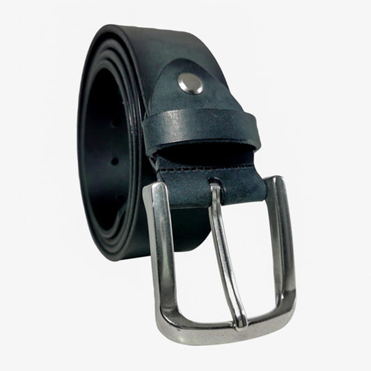 Men's Black Genuine Leather Dress Belt - Style 1002 - Made in Turkey - FERLA USA