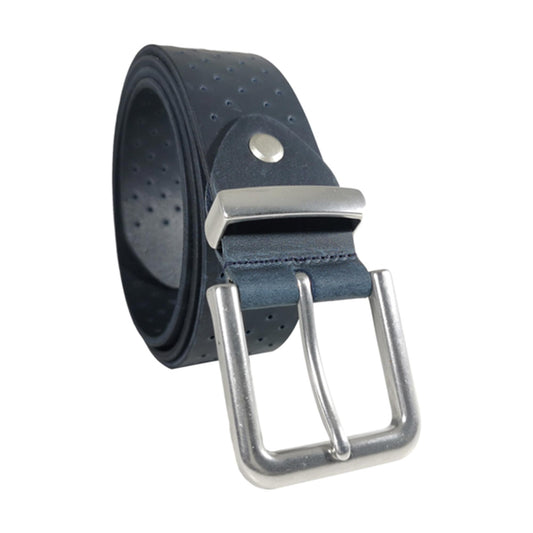 Men's Navy Genuine Leather Dress Belt - Style 1006 - Made in Turkey - FERLA USA