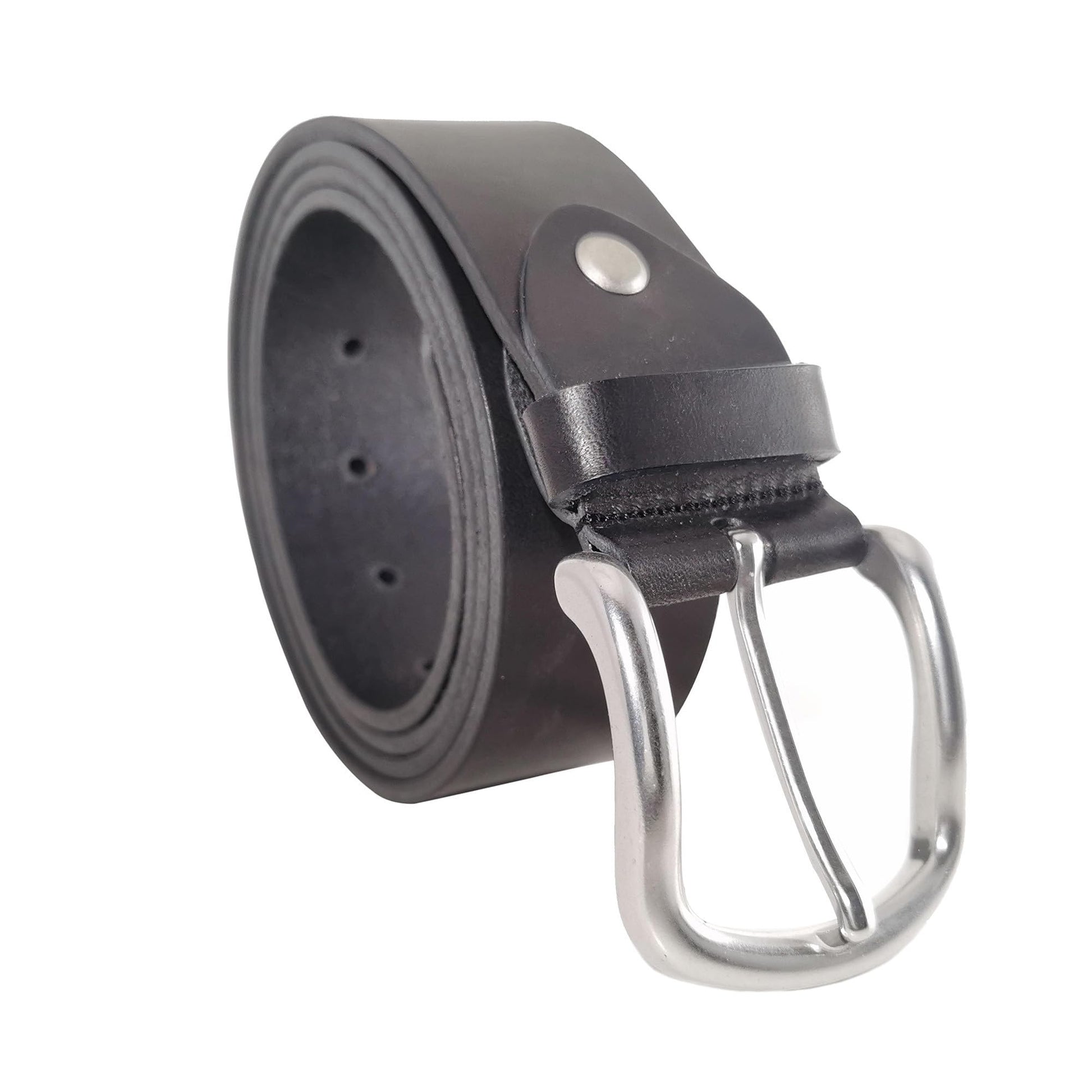 Men's Black Genuine Leather Dress Belt - Style 1010 - Made in Turkey - FERLA USA