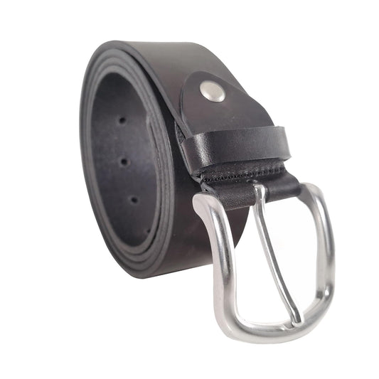 Men's Black Genuine Leather Dress Belt - Style 1010 - Made in Turkey - FERLA USA