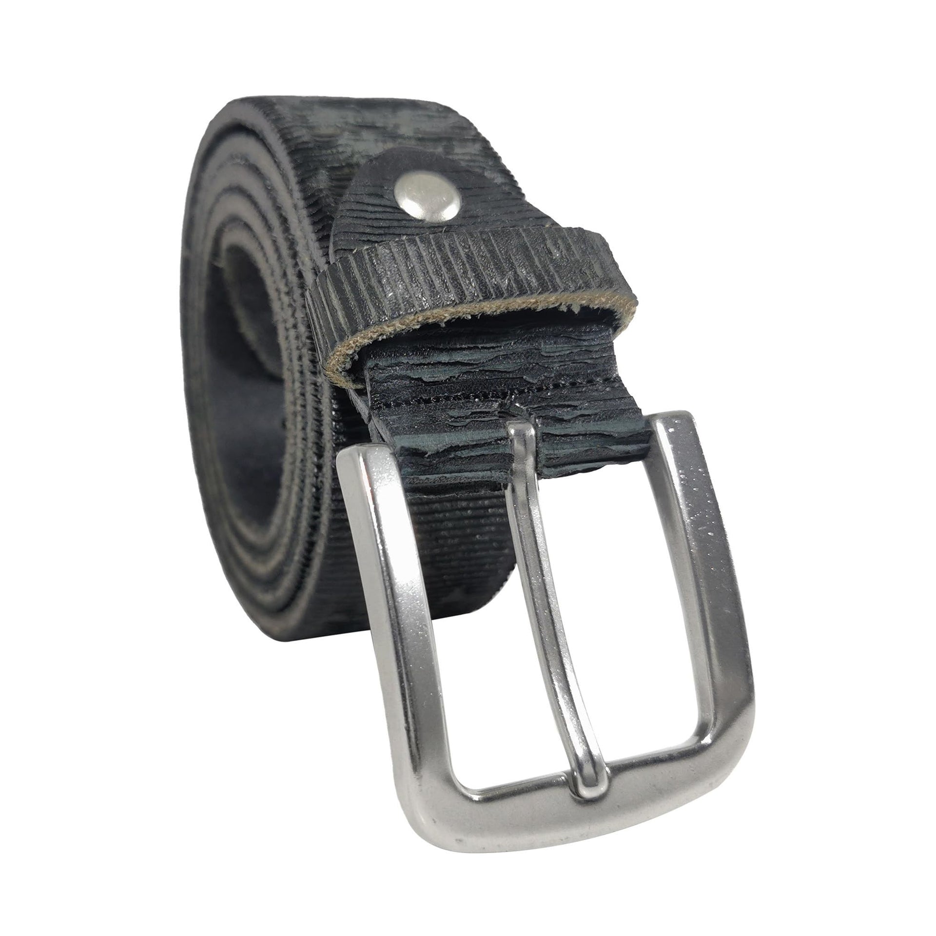 Men's Black Genuine Leather Dress Belt