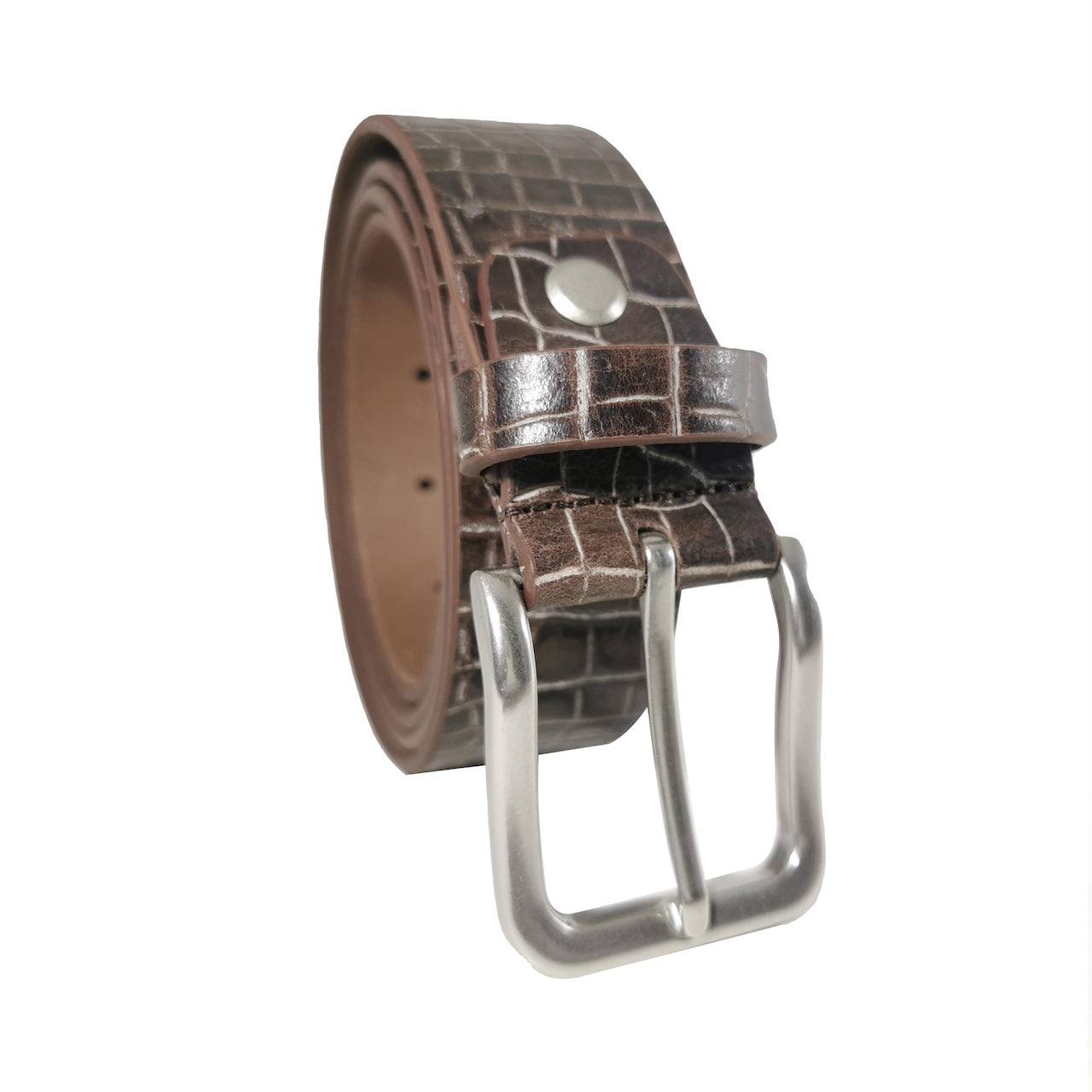 Men's Brown Genuine Leather Dress Belt - Style 1000 - Made in Turkey - FERLA USA