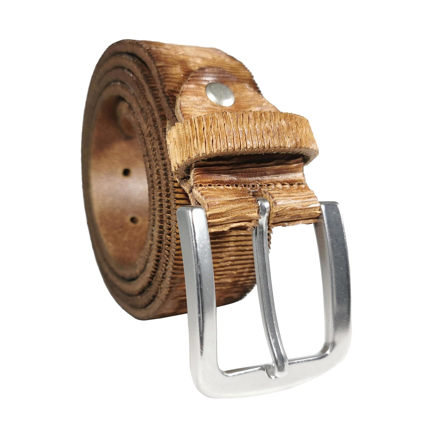 Men's Cognac Genuine Leather Dress Belt - Style 1003 - Made in Turkey - FERLA USA