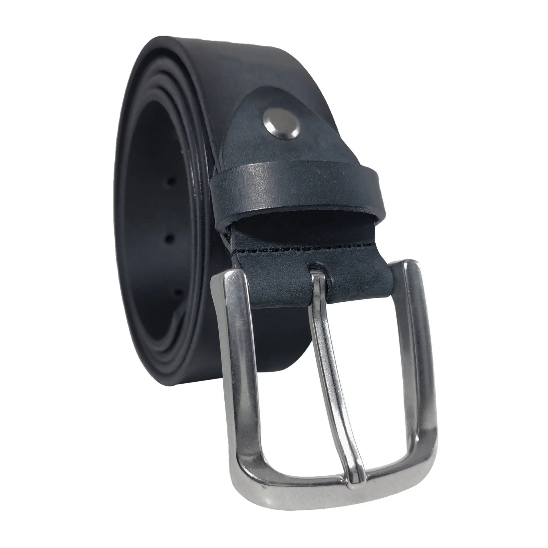 Men's Black Genuine Leather Dress Belt - Style 1002 - Crafted in Turkey 34"