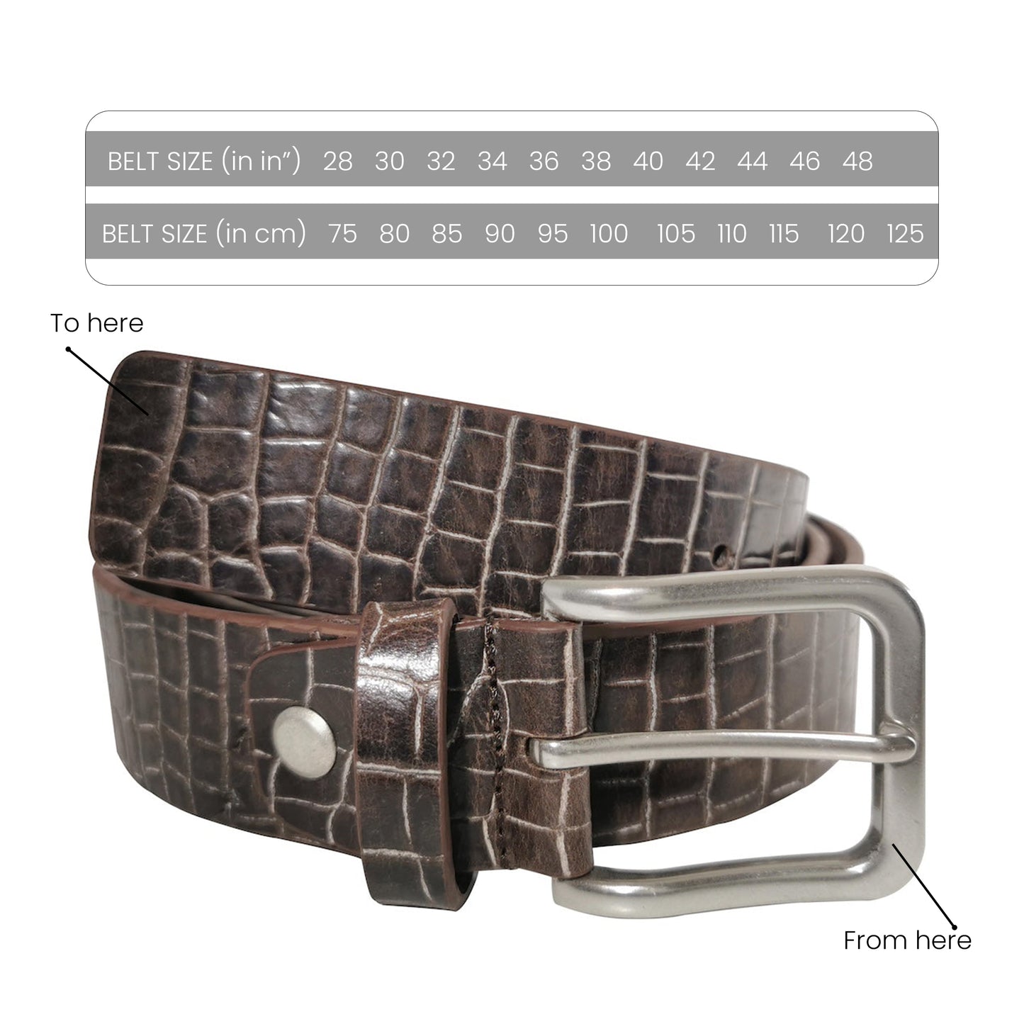 Men's Anthricite Genuine Leather Dress Belt - Style 1000 - Made in Turkey - FERLA USA