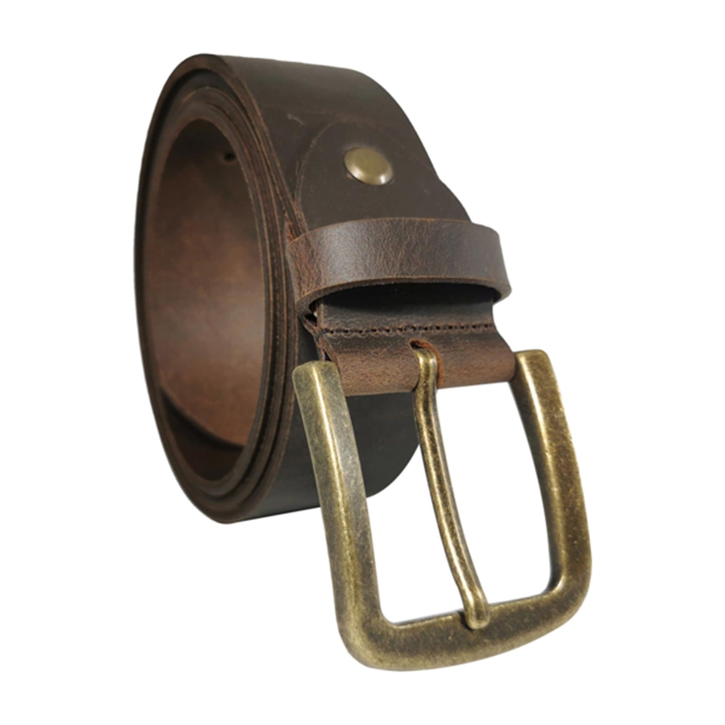 Men's Brown Genuine Leather Dress Belt - Style 1014 - Made in Turkey - FERLA USA
