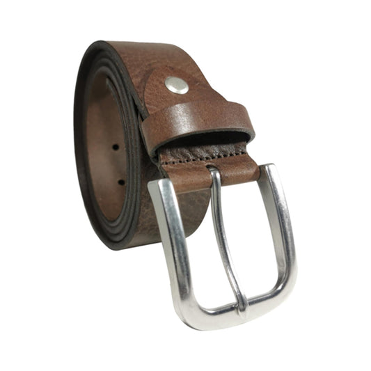 Men's Brown Genuine Leather Dress Belt - Style 1011 - Made in Turkey - FERLA USA