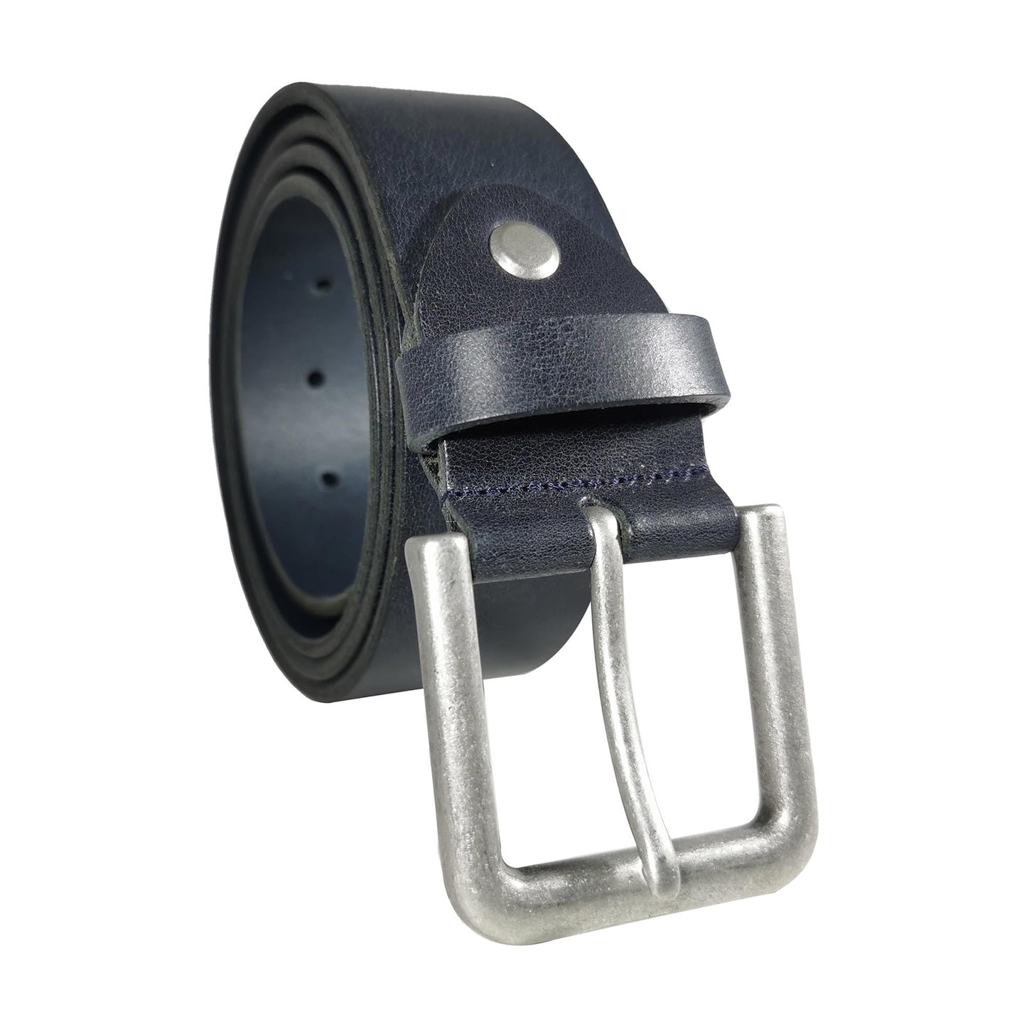 Men's Navy Genuine Leather Dress Belt - Style 1013 - Made in Turkey - FERLA USA