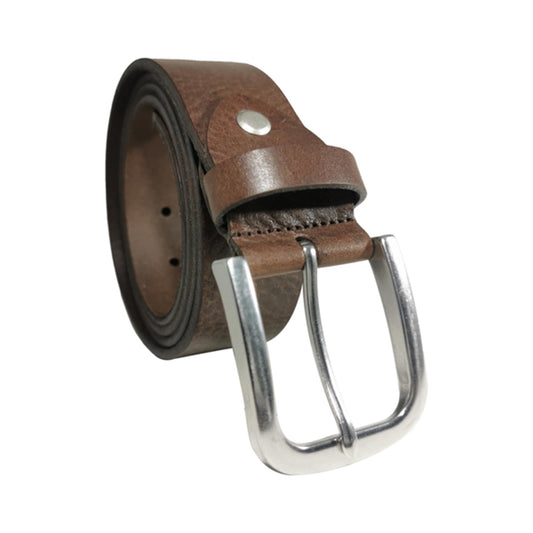 Men's Cognac Genuine Leather Dress Belt - Style 1011 - Made in Turkey - FERLA USA